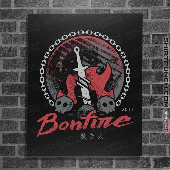 Shirts Posters / 4"x6" / Black Bonfire Moonlight