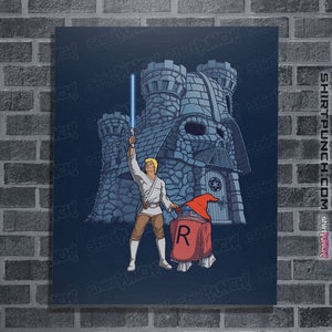 Daily_Deal_Shirts Posters / 4"x6" / Navy Darthskull Castle