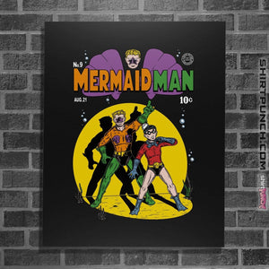 Shirts Posters / 4"x6" / Black Mermaid Man