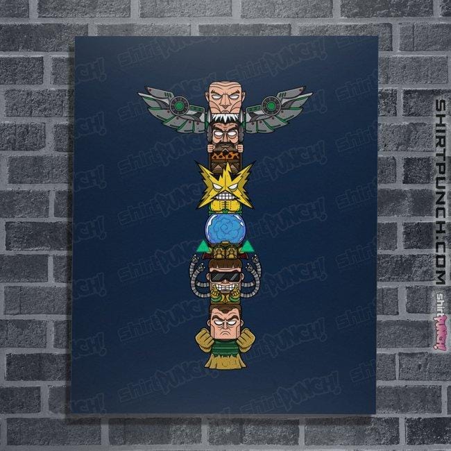 Daily_Deal_Shirts Posters / 4"x6" / Navy Totem Of Villains