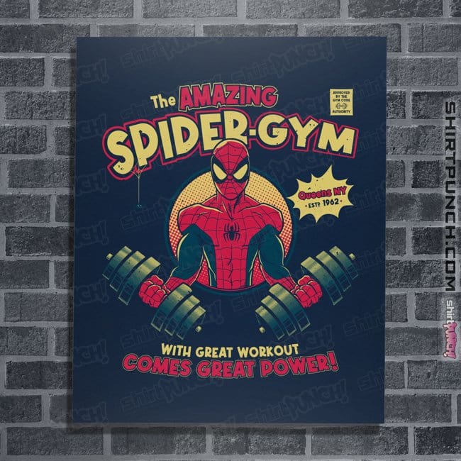 Daily_Deal_Shirts Posters / 4"x6" / Navy The Amazing Spider-Gym