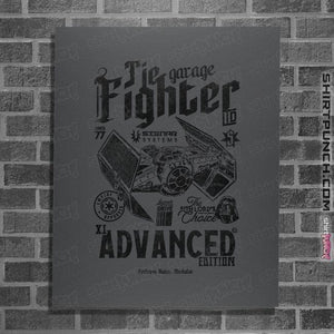 Daily_Deal_Shirts Posters / 4"x6" / Charcoal Tie Fighter Garage