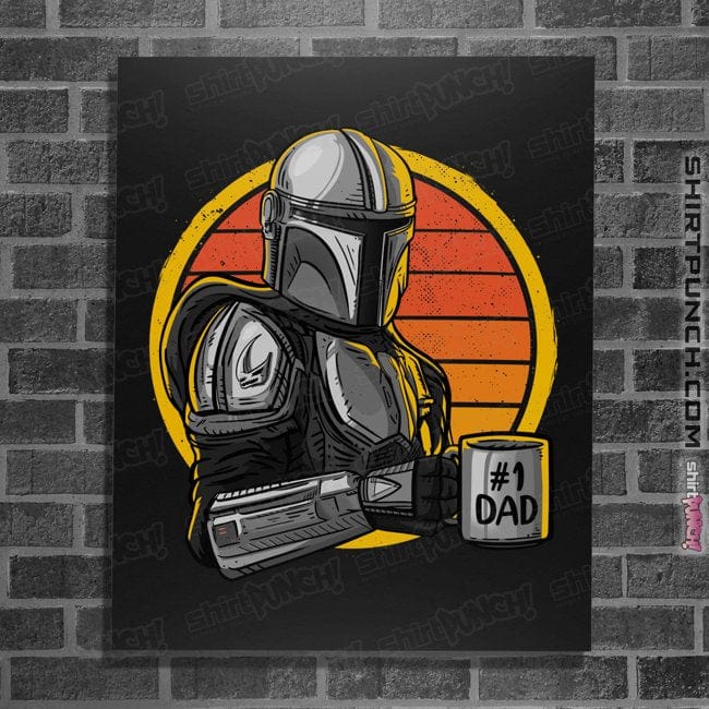 Secret_Shirts Posters / 4"x6" / Black Best Mando Dad