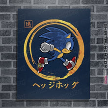 Load image into Gallery viewer, Daily_Deal_Shirts Posters / 4&quot;x6&quot; / Navy Quick Hedgehog
