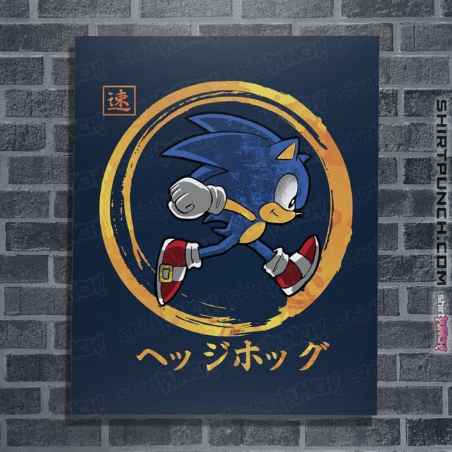 Daily_Deal_Shirts Posters / 4"x6" / Navy Quick Hedgehog