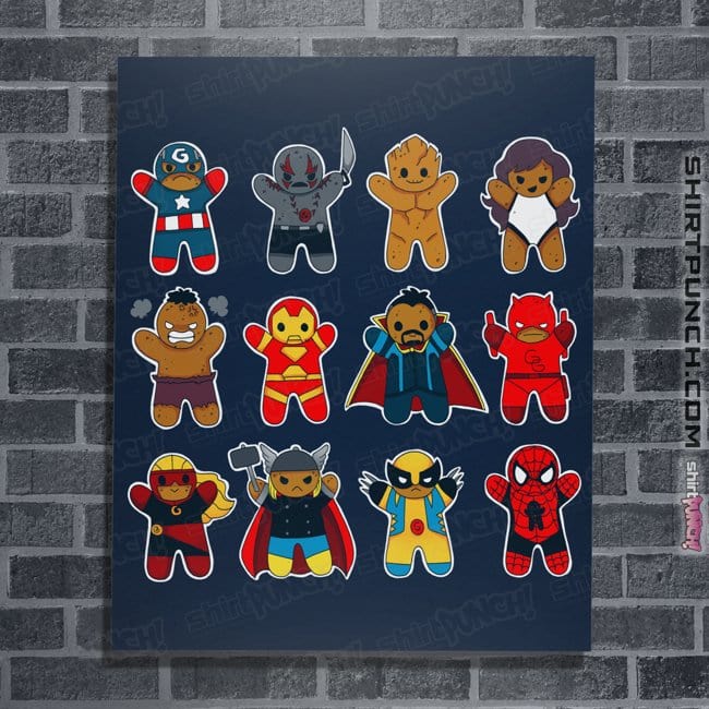 Daily_Deal_Shirts Posters / 4"x6" / Navy Ginger Heroes