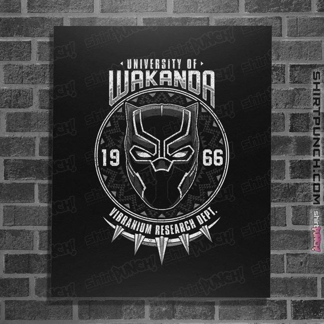 Shirts Posters / 4"x6" / Black University Of Wakanda
