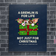 Load image into Gallery viewer, Daily_Deal_Shirts Posters / 4&quot;x6&quot; / Navy A Gremlin Is For Life
