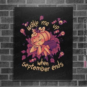 Shirts Posters / 4"x6" / Black Sleepy Pumpkin