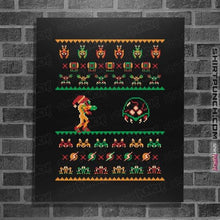 Load image into Gallery viewer, Shirts Posters / 4&quot;x6&quot; / Black We Wish You A Metroid Christmas
