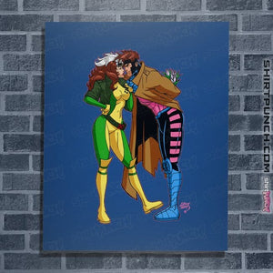 Daily_Deal_Shirts Posters / 4"x6" / Royal Blue Rogue And Gambit Love