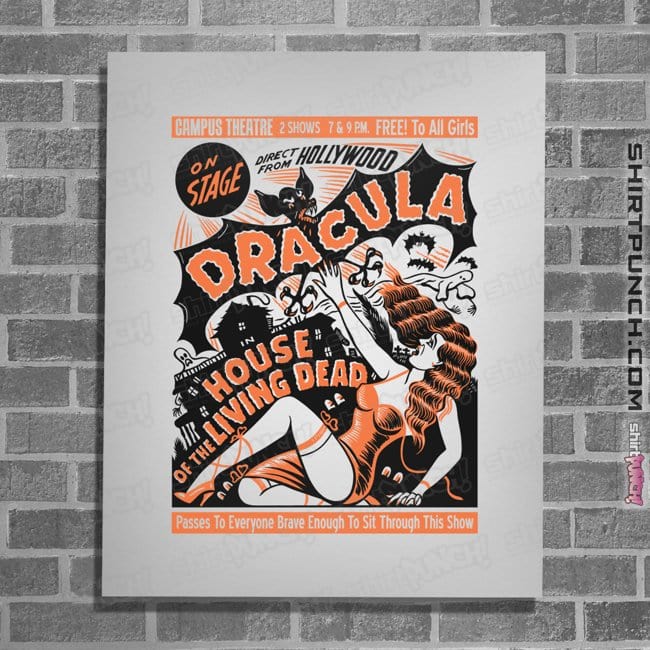 Secret_Shirts Posters / 4"x6" / White Dracula On Stage