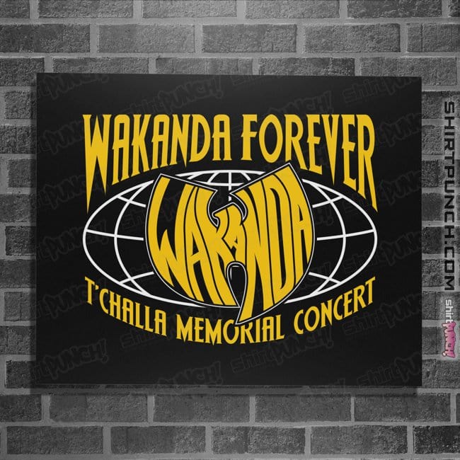 Daily_Deal_Shirts Posters / 4"x6" / Black T'Challa Memorial Concert