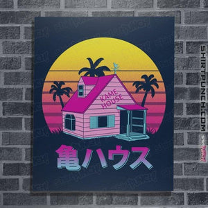 Shirts Posters / 4"x6" / Navy Retro Kame House