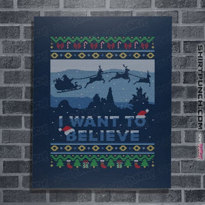 Daily_Deal_Shirts Posters / 4"x6" / Navy Believe In Xmas
