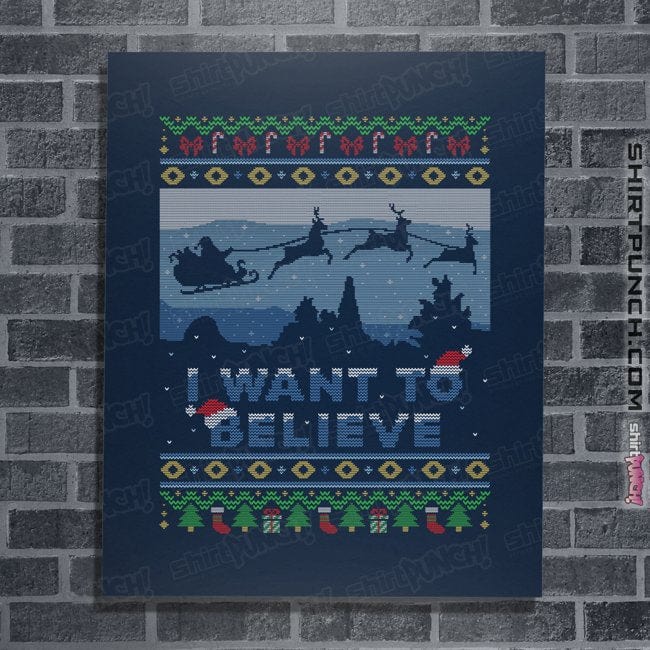 Daily_Deal_Shirts Posters / 4"x6" / Navy Believe In Xmas