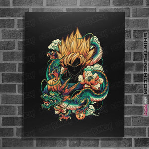 Shirts Posters / 4"x6" / Black Colorful Dragon