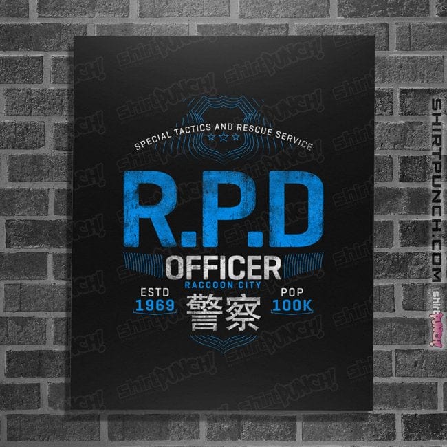 Shirts Posters / 4"x6" / Black Raccoon Officer