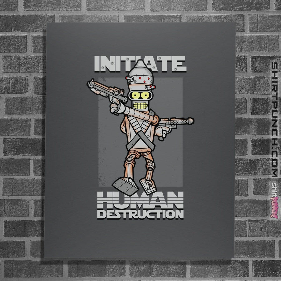 Shirts Posters / 4"x6" / Charcoal Initiate Human Destruction