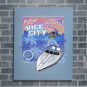 Shirts Posters / 4"x6" / Powder Blue Greetings From Vice City