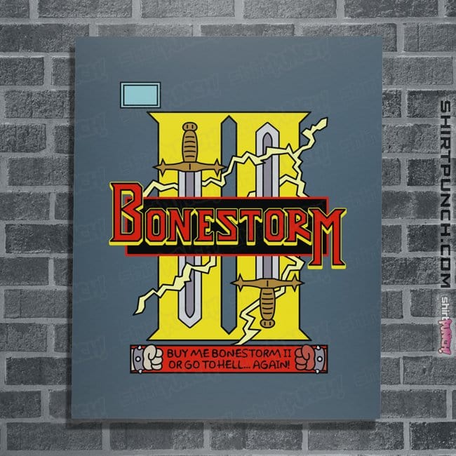Daily_Deal_Shirts Posters / 4"x6" / Indigo Blue Bonestorm II