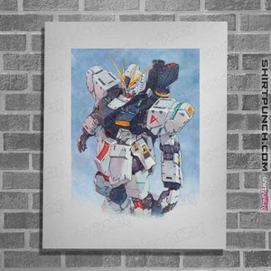 Secret_Shirts Posters / 4"x6" / White Nu Gundam Watercolor