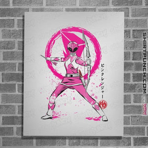 Shirts Posters / 4"x6" / White Pink Ranger Sumi-e
