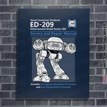 Load image into Gallery viewer, Secret_Shirts Posters / 4&quot;x6&quot; / Navy ED209 Service And Repair Manual
