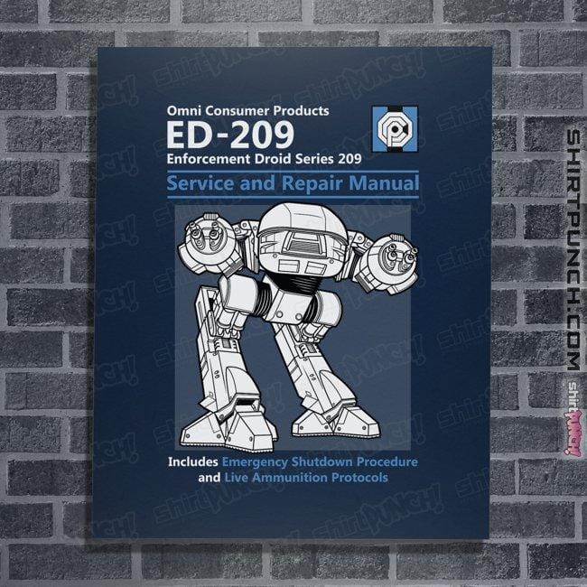Secret_Shirts Posters / 4"x6" / Navy ED209 Service And Repair Manual