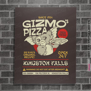 Shirts Posters / 4"x6" / Dark Chocolate Gizmo's Pizza