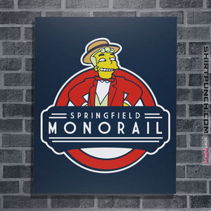 Shirts Posters / 4"x6" / Navy Springfield Monorail
