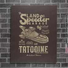 Load image into Gallery viewer, Daily_Deal_Shirts Posters / 4&quot;x6&quot; / Dark Chocolate Land Speeder Garage
