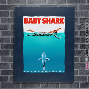 Shirts Posters / 4"x6" / Navy Baby Shark