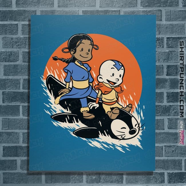 Secret_Shirts Posters / 4"x6" / Sapphire Penguin Sledding!