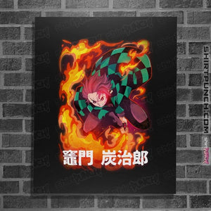 Shirts Posters / 4"x6" / Black Slayer Tanjiro