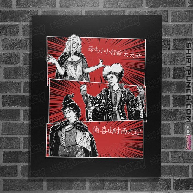 Daily_Deal_Shirts Posters / 4"x6" / Black Halloween Witches