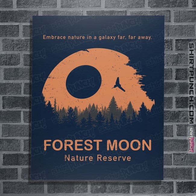 Secret_Shirts Posters / 4"x6" / Navy Forest Moon Nature Reserve