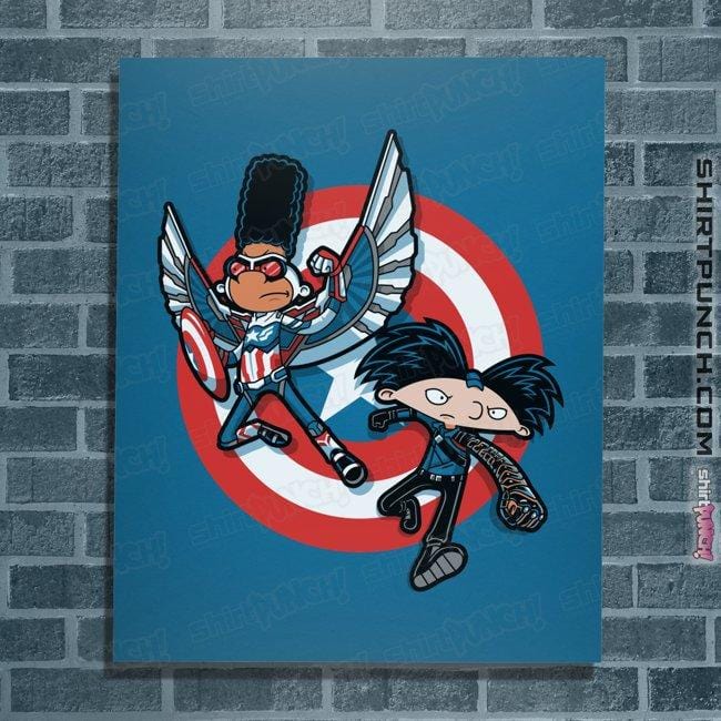 Daily_Deal_Shirts Posters / 4"x6" / Sapphire Captain Tallhair And Football Soldier