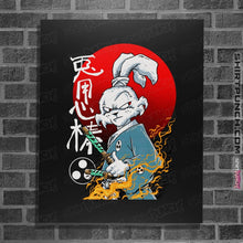 Load image into Gallery viewer, Shirts Posters / 4&quot;x6&quot; / Black Fighter Rabbit
