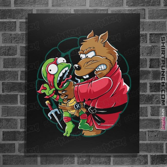 Daily_Deal_Shirts Posters / 4"x6" / Black Why You Little Turtle