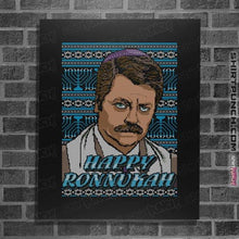 Load image into Gallery viewer, Shirts Posters / 4&quot;x6&quot; / Black Happy Ronnukah
