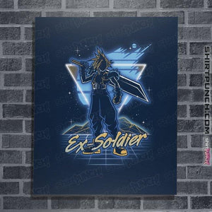 Shirts Posters / 4"x6" / Navy Retro Ex-Soldier