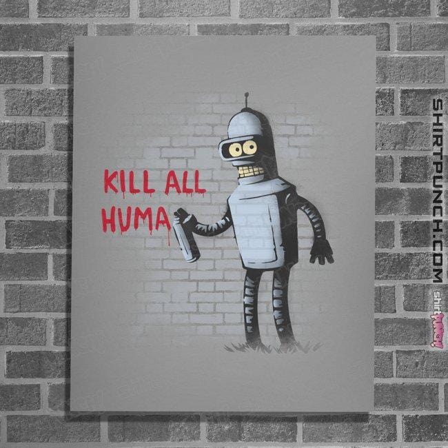 Shirts Posters / 4"x6" / Sports Grey Kill All Humans