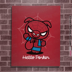 Shirts Posters / 4"x6" / Red Hello Porker