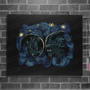 Secret_Shirts Posters / 4"x6" / Black Starry Alien