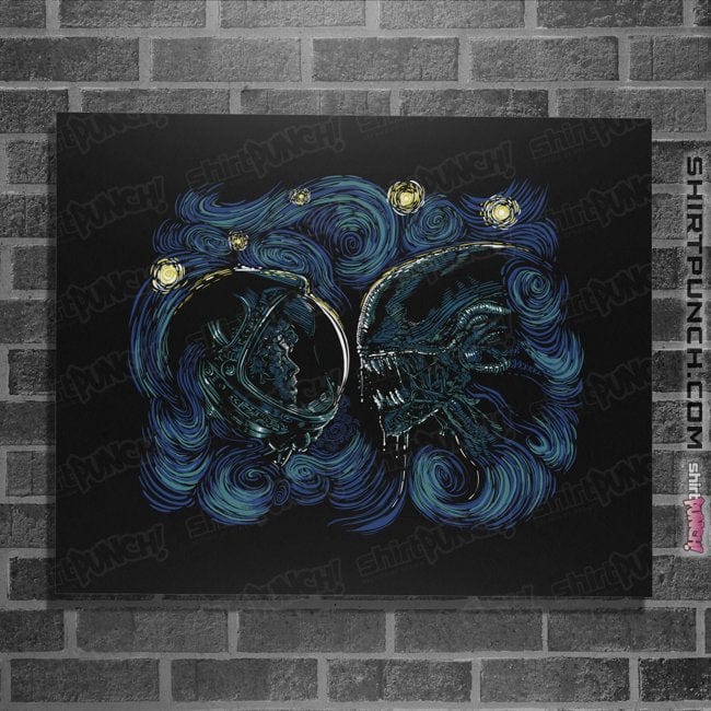 Secret_Shirts Posters / 4"x6" / Black Starry Alien