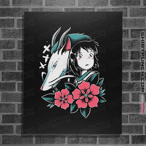 Daily_Deal_Shirts Posters / 4"x6" / Black The Girl and the Dragon!