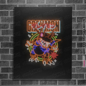 Daily_Deal_Shirts Posters / 4"x6" / Black Greymon Neon Long Sleeve