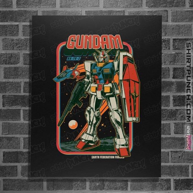 Secret_Shirts Posters / 4"x6" / Black Retro Gundam