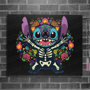 Daily_Deal_Shirts Posters / 4"x6" / Black Stiched Calavera